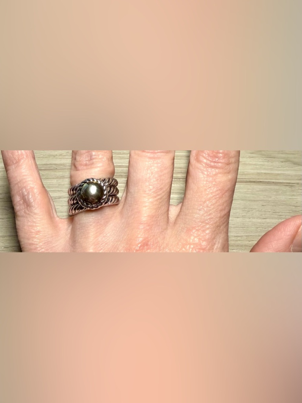 Vintage Designer FD Cable Twisted Sterling Silver & Gold Stacking Rings, Size 6 - Picture 9 of 13